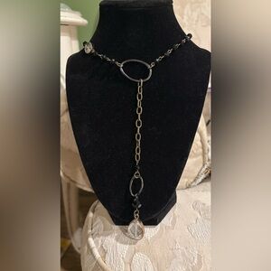Black Beaded Lariat Necklace - Elegant Women’s Jewelry